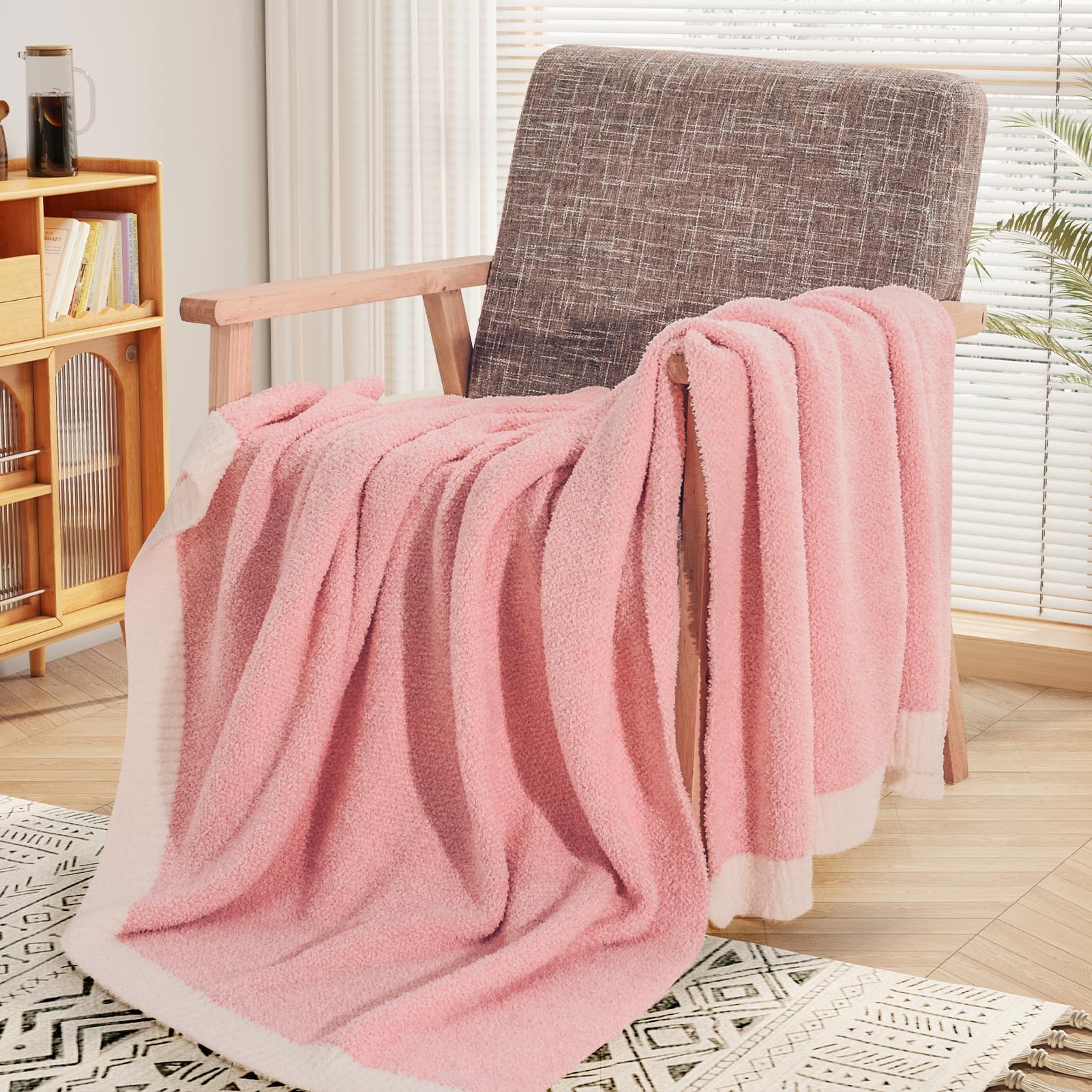Amazon｜NEXHOME PRO ソフトブランケット ピンク カウチ用心地よい